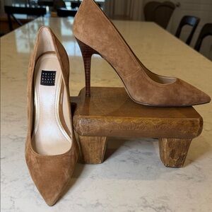 White House Black Market Tan Suede Heels